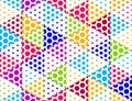 3D dotted cubes seamless pattern vector background, dots dimensional blocks, architecture and construction.