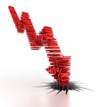 3d downward arrow formed by numbers Royalty Free Stock Photo