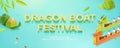 3d dragon boat racing banner Royalty Free Stock Photo