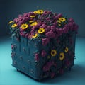 3D Dresser Made Of Spring Flowers On A Flat Bright Floor, created with Generative AI technology Royalty Free Stock Photo