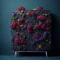 3D Dresser Made Of Spring Flowers On A Flat Bright Floor, created with Generative AI technology Royalty Free Stock Photo