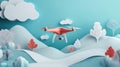 3d drone paper cut style loading Royalty Free Stock Photo