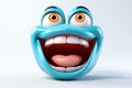 3D drooling emoji on white backdrop Royalty Free Stock Photo