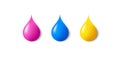 3d drop of ink or oil paint. Smooth liquid acrylic blob icon. Color dye paint. Vector