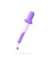 3d dropper isolated on white background. Pipette icon. Medicine dropper