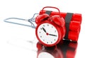 3d Dynamite bomb with clock timer Royalty Free Stock Photo