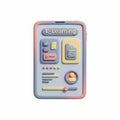 3D E-Learning Interface on Smartphone Screen Royalty Free Stock Photo