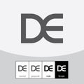 D and E Letter Logo. - Vector