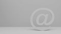 3D e-mail symbol on white background with copy space. 3D render illustration