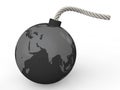 3d earth bomb Royalty Free Stock Photo