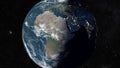 3D earth day and night view African continent from space Royalty Free Stock Photo