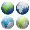 3D Earth Globe Icon Set Royalty Free Stock Photo