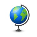 3d earth globe world vector icon. Travel globus cartoon simple illustration geography table desk globe isolated icon.