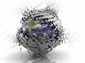 3D Earth Metal Sphere Explosion Royalty Free Stock Photo