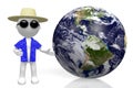 3D Earth, traveller concept Royalty Free Stock Photo