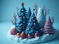 3D Easter eggs for Christmas. Christmas-themed composition., AI generated Royalty Free Stock Photo