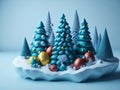 3D Easter eggs for Christmas. Christmas-themed composition., AI generated Royalty Free Stock Photo