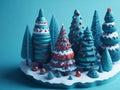 3D Easter eggs for Christmas. Christmas-themed composition., AI generated Royalty Free Stock Photo
