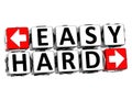 3D Easy Hard Button Click Here Block Text