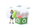 3D Eco friendly lifestyle concept illustration. People taking care of environment 3D icon. Reuse, reduce, recycle symbol Royalty Free Stock Photo