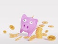 3D of economic crisis, financial losses, bankruptcy, recession concept Royalty Free Stock Photo