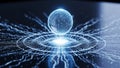 3d edge computing concept with global network visualization Royalty Free Stock Photo