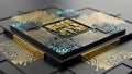 3d edge computing concept with integrated circuit boards Royalty Free Stock Photo