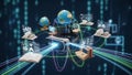 3d edge computing network with global connectivity Royalty Free Stock Photo