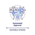 2D customizable automated approval thin linear icon concept