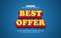 3d Editable Best Offer Text Effect Style Template Royalty Free Stock Photo