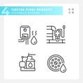 2D editable black plumbing icons set