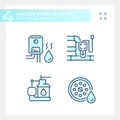 2D editable blue plumbing icons set Royalty Free Stock Photo