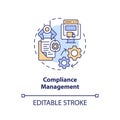 2D compliance management thin linear icon concept