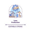 2D customizable lean production line icon concept