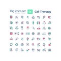 2D editable multicolor big linear icons set for cell therapy Royalty Free Stock Photo
