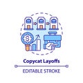 Thin line simple colorful copycat layoffs icon concept Royalty Free Stock Photo