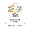 Thin line creative colorful government support icon concept Royalty Free Stock Photo