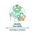 Thin line simple colorful identify your skills icon concept