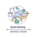 Thin line simple colorful quiet quitting icon concept