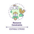 Thin line colorful resource constraints icon concept