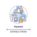 2D customizable payment thin linear icon concept