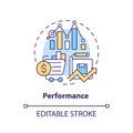 2D customizable performance thin linear icon concept Royalty Free Stock Photo