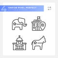 2D editable pixel perfect set of voting thin line icons