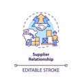 2D customizable supplier relationship line icon concept