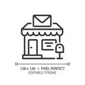 2D editable thin line post office icon Royalty Free Stock Photo