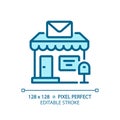 2D editable thin line post office icon Royalty Free Stock Photo