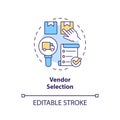 2D customizable vendor selection thin linear icon concept