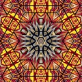 3d effect - abstract hexagonal geometric fractal pattern