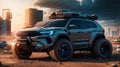 3d effect - photorealistic futuristic suv