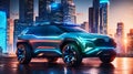 3d effect - photorealistic futuristic suv